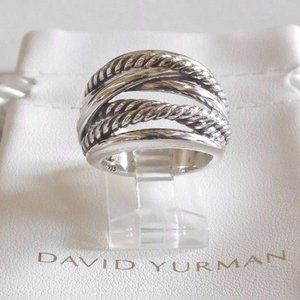 David Yurman Size 10 Sterling Wide Crossover Ring